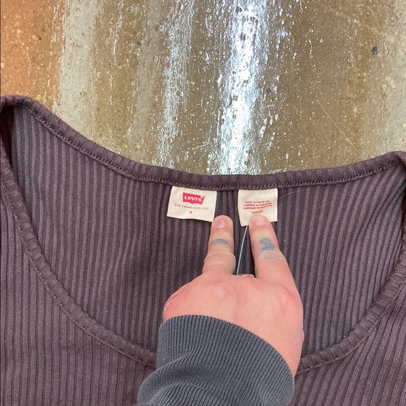 Women's Brown Long Sleeve Ribbed Top - Picture 5 of 9